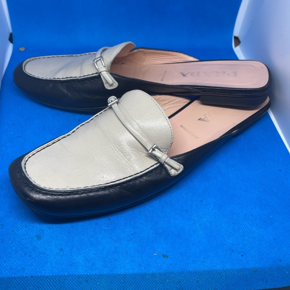Authentic Prada black/cream mules size 39.5 - Picture 9 of 9